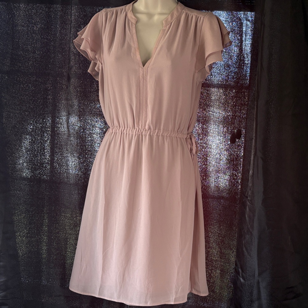 H&M Blush Pink Flutter Sleeve Mini Dress